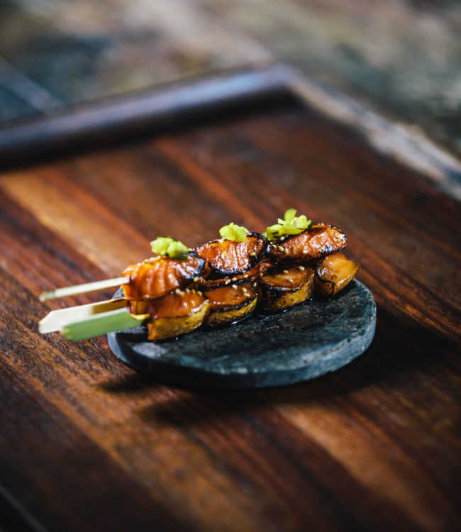 Bar bite yakitori at Bar Brasserie OCCO in luxury boutique hotel The Dylan Amsterdam, member of the leading hotels of the world.